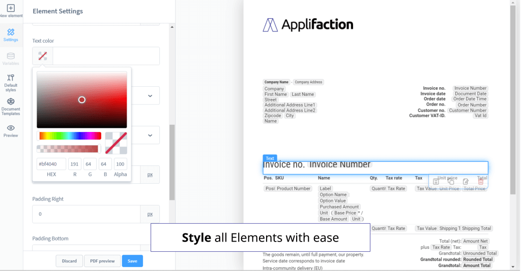Style all your Shopware 6 document elements with ease