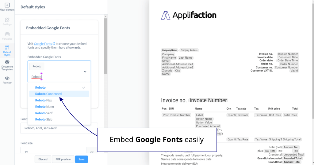 Embed Google Fonts easily on your Shopware 6 documents